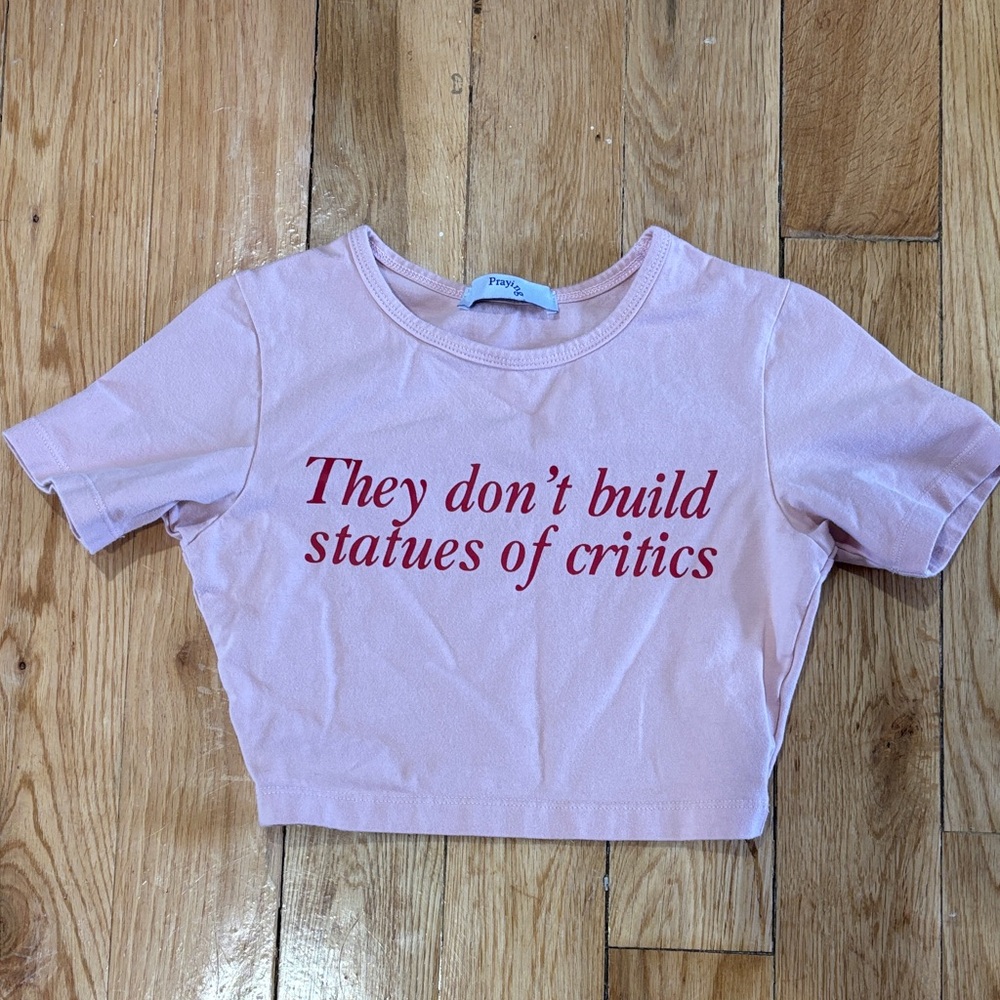 Praying pink crop top